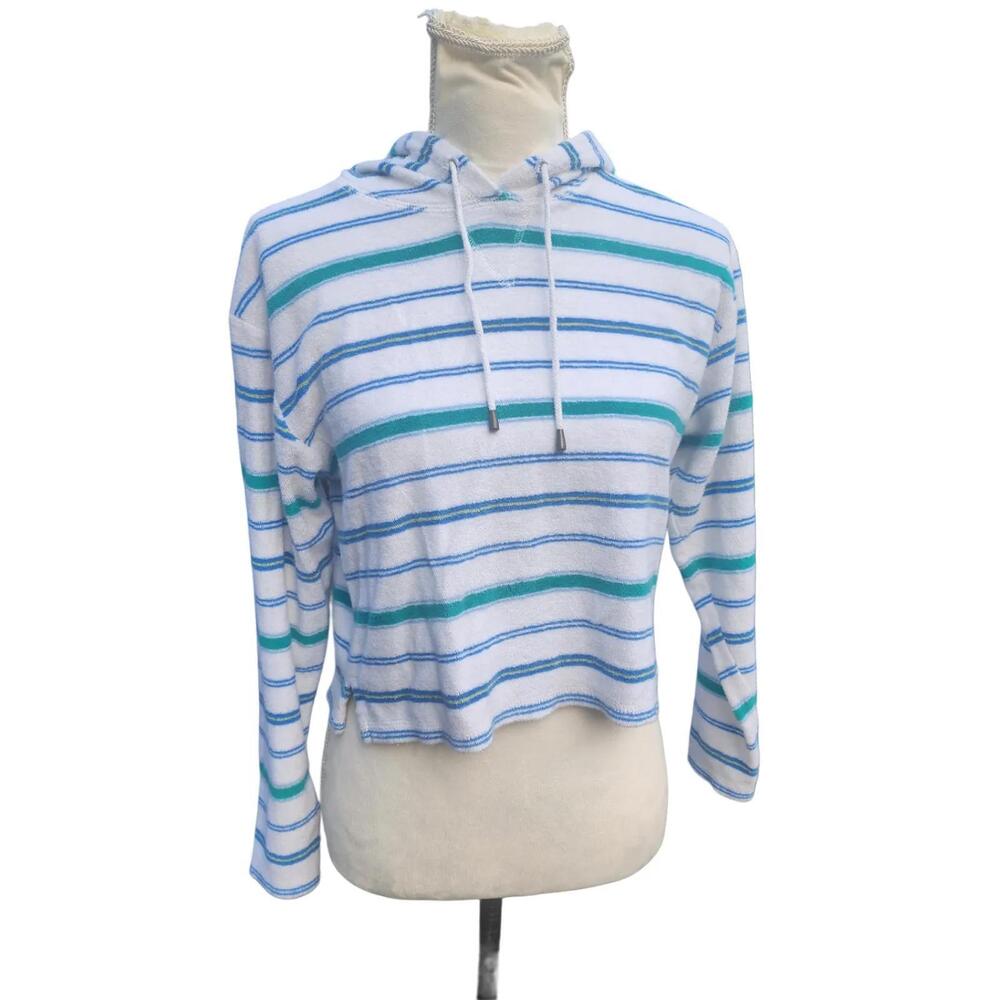 Vintage, Striped Hooded Beach Cover-Up. Size: Small